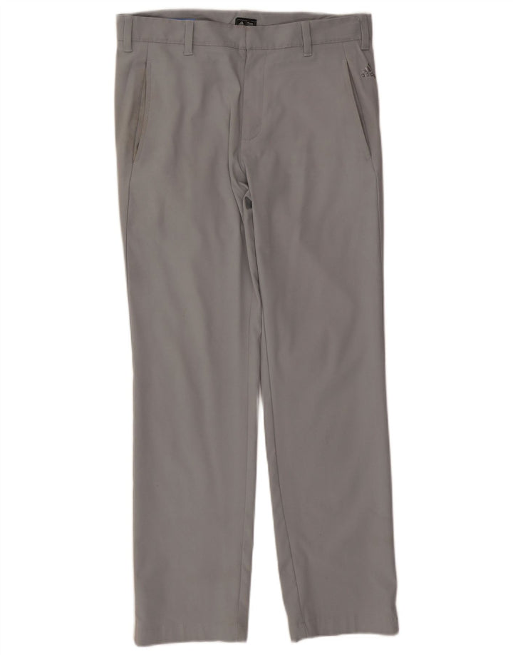 ADIDAS Mens Straight Chino Trousers W30 L30 Grey Polyester