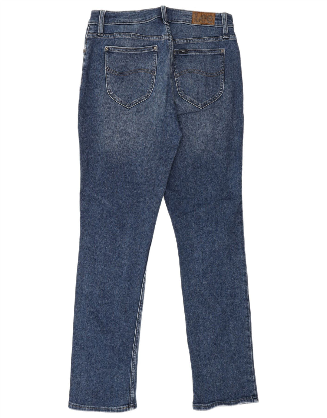 LEE Ženske ravne traperice srednjeg kroja W29 L31 plavi pamuk