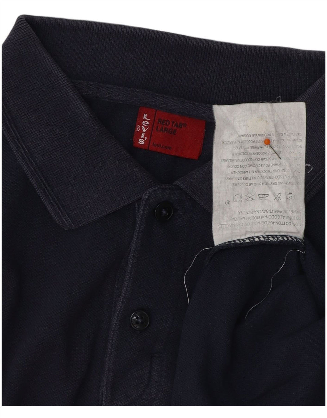 LEVI'S Mens Polo Shirt Large Navy Blue Cotton