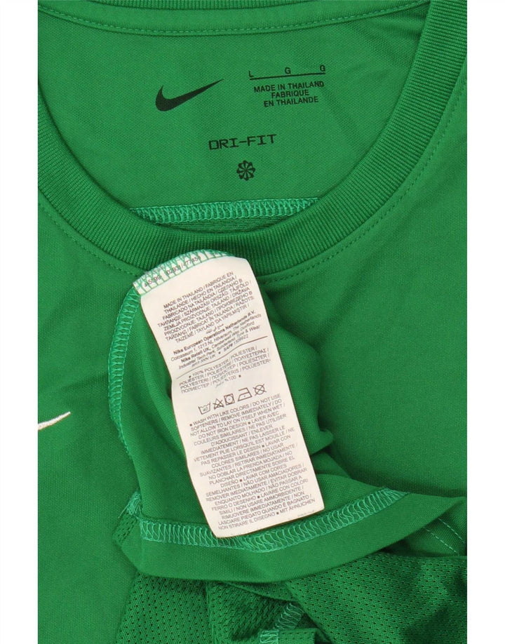 Nike Ženska Dri Fit majica kratkih rukava UK 14 veliki zeleni poliester
