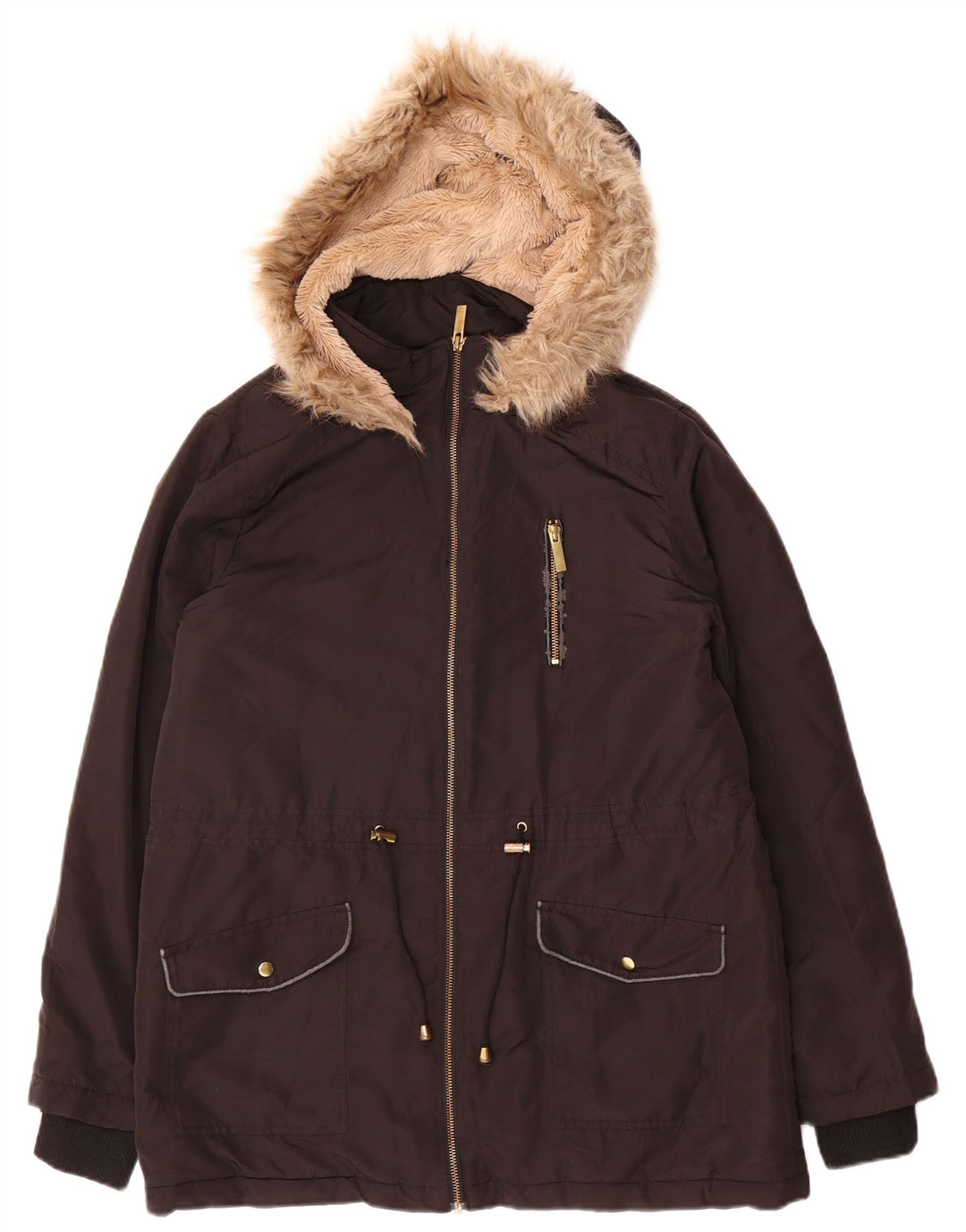 Oasis ženska parka jakna s kapuljačom UK 14 srednje crna