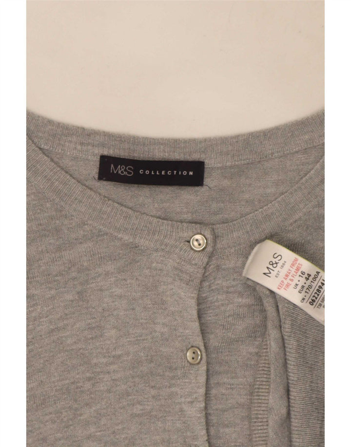 Marks & Spencer ženski kardigan pulover UK 16 Velika siva viskoza