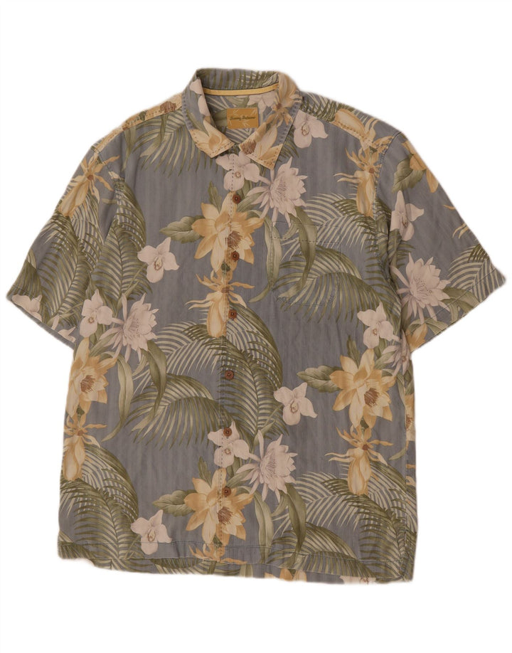 Tommy Bahama muška košulja kratkih rukava Srednje siva cvjetna pamuk