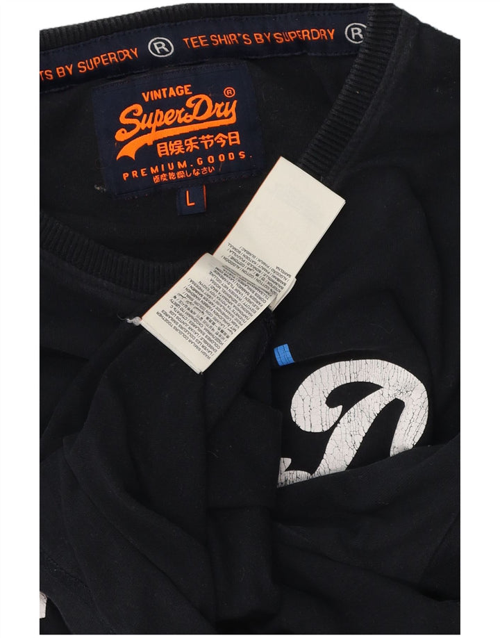 Superdry muška grafička majica dugih rukava, veliki crni pamuk