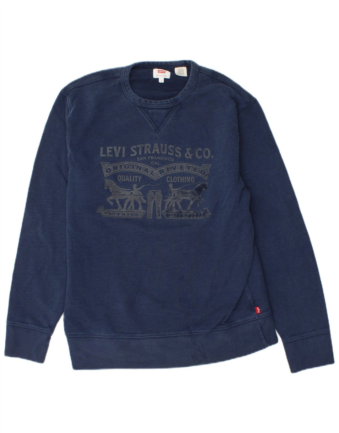 LEVI'S muški džemper s grafičkim motivima, mali tamnoplavi pamuk