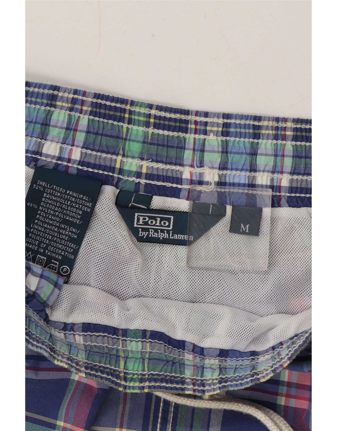 Polo Ralph Lauren muške kratke hlače za kupanje srednje plave karirane pamučne boje