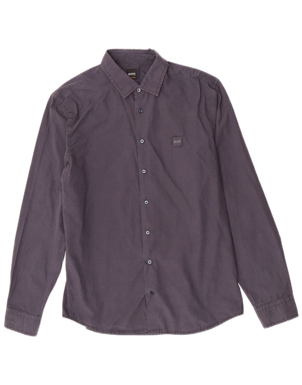 Hugo Boss Mens Slim Fit Shirt Large Navy Blue