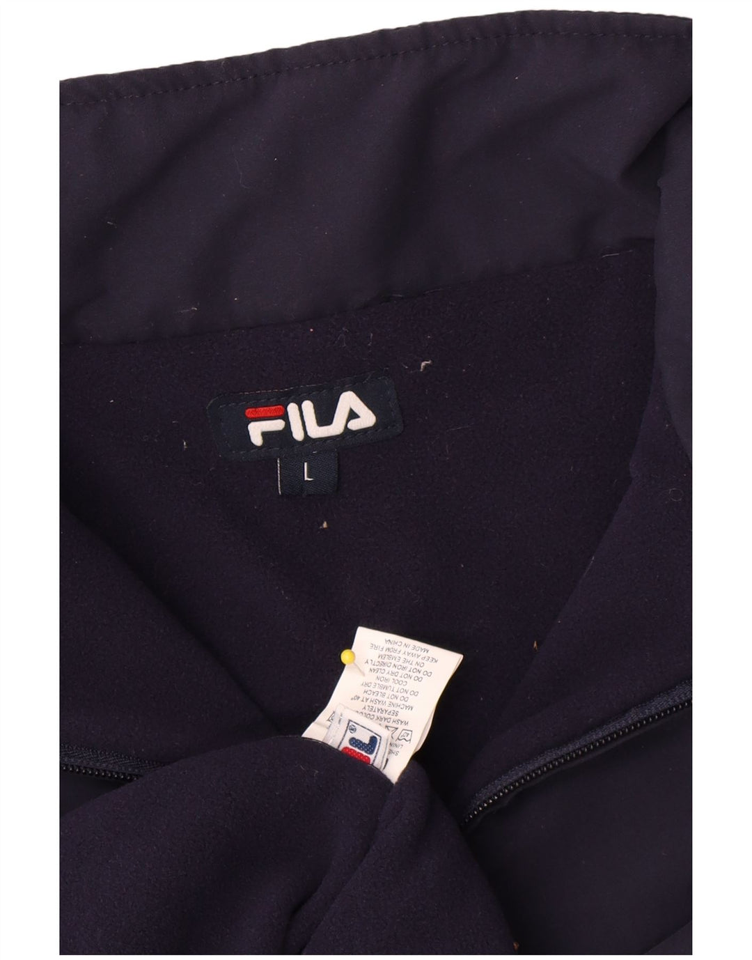 Fila muška majica s izrezom s patentnim zatvaračem, veliki tamnoplavi poliester