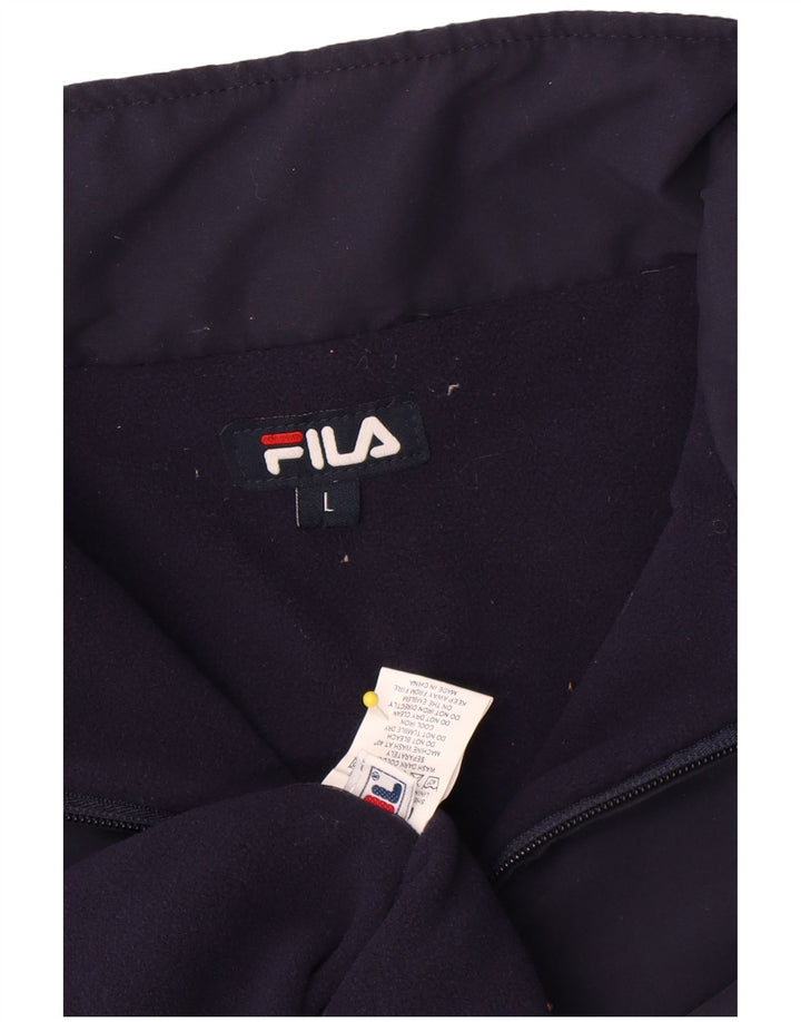Fila muška majica s izrezom s patentnim zatvaračem, veliki tamnoplavi poliester