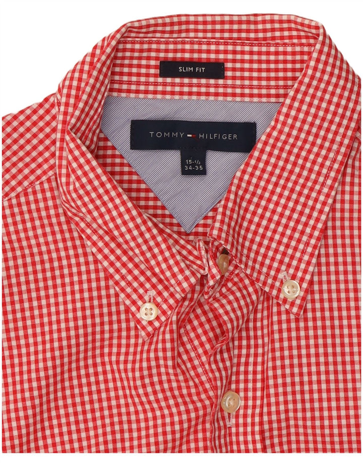 Tommy Hilfiger muška uska košulja veličine 15 1/2, srednje crvena gingham