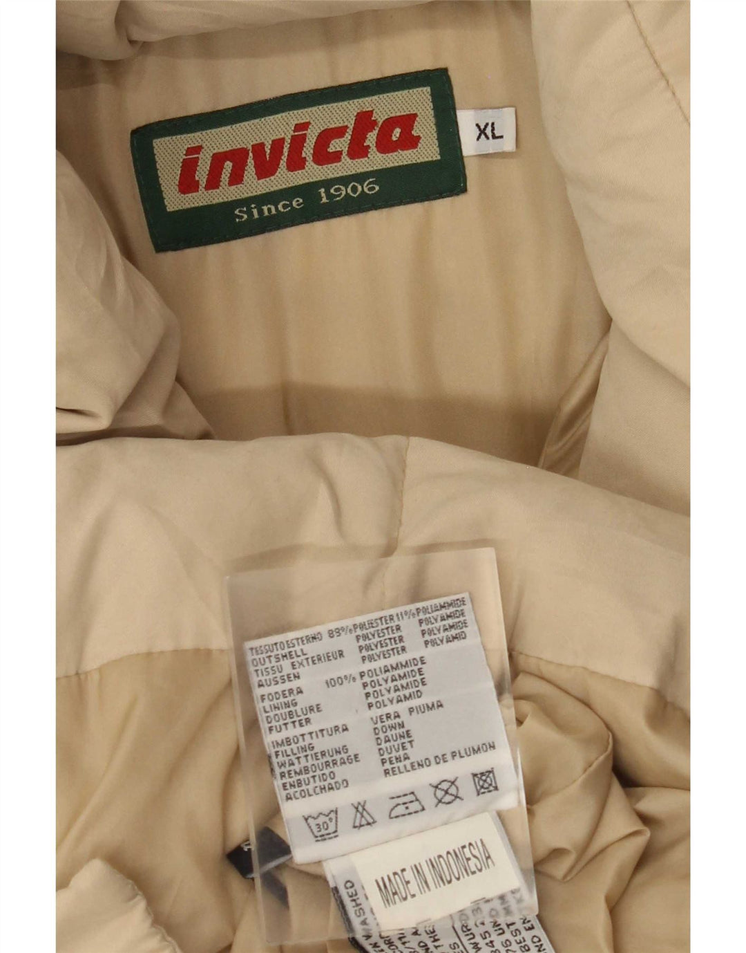 Invicta ženski preveliki podstavljeni kaput s kapuljačom UK 18 XL bež poliester
