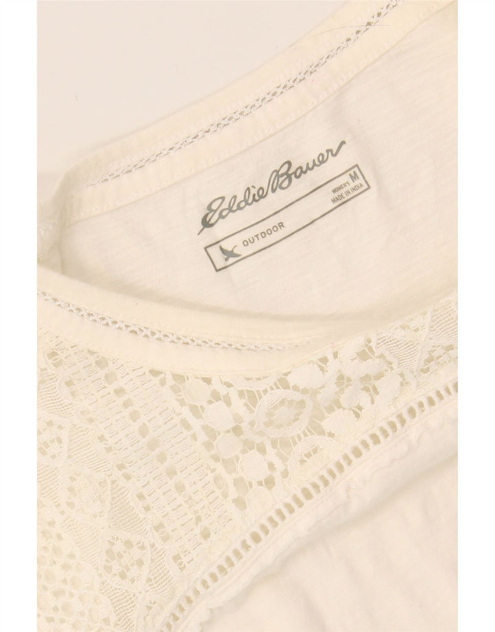 EDDIE BAUER Womens Vest Top UK 12 Medium Off White Cotton Vintage Eddie Bauer and Second-Hand Eddie Bauer from Messina Hembry 