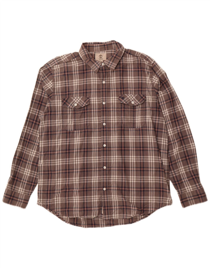 TIMBERLAND Muška košulja standardnog kroja XL sivi karirani pamuk