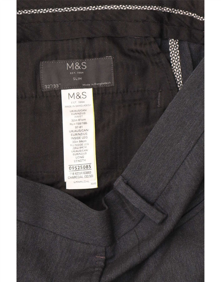 Marks & Spencer muške uske chino hlače W32 L33 sivi poliester