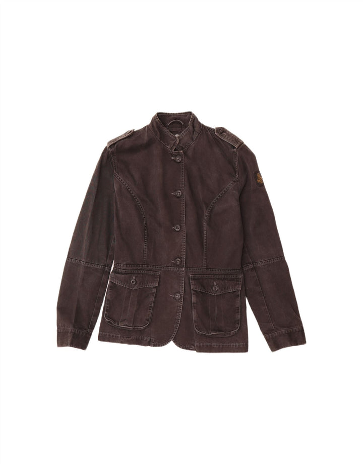 REFRIGIWEAR Womens Military Jacket UK 14 Medium Black Cotton