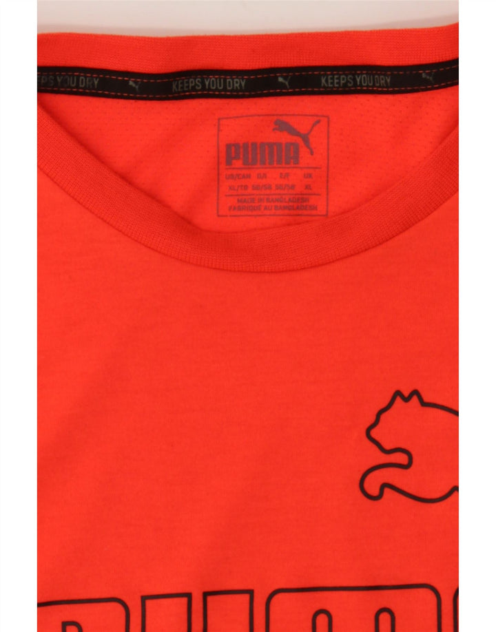PUMA Mens Graphic T-Shirt Top XL Orange Polyester Vintage Puma and Second-Hand Puma from Messina Hembry 