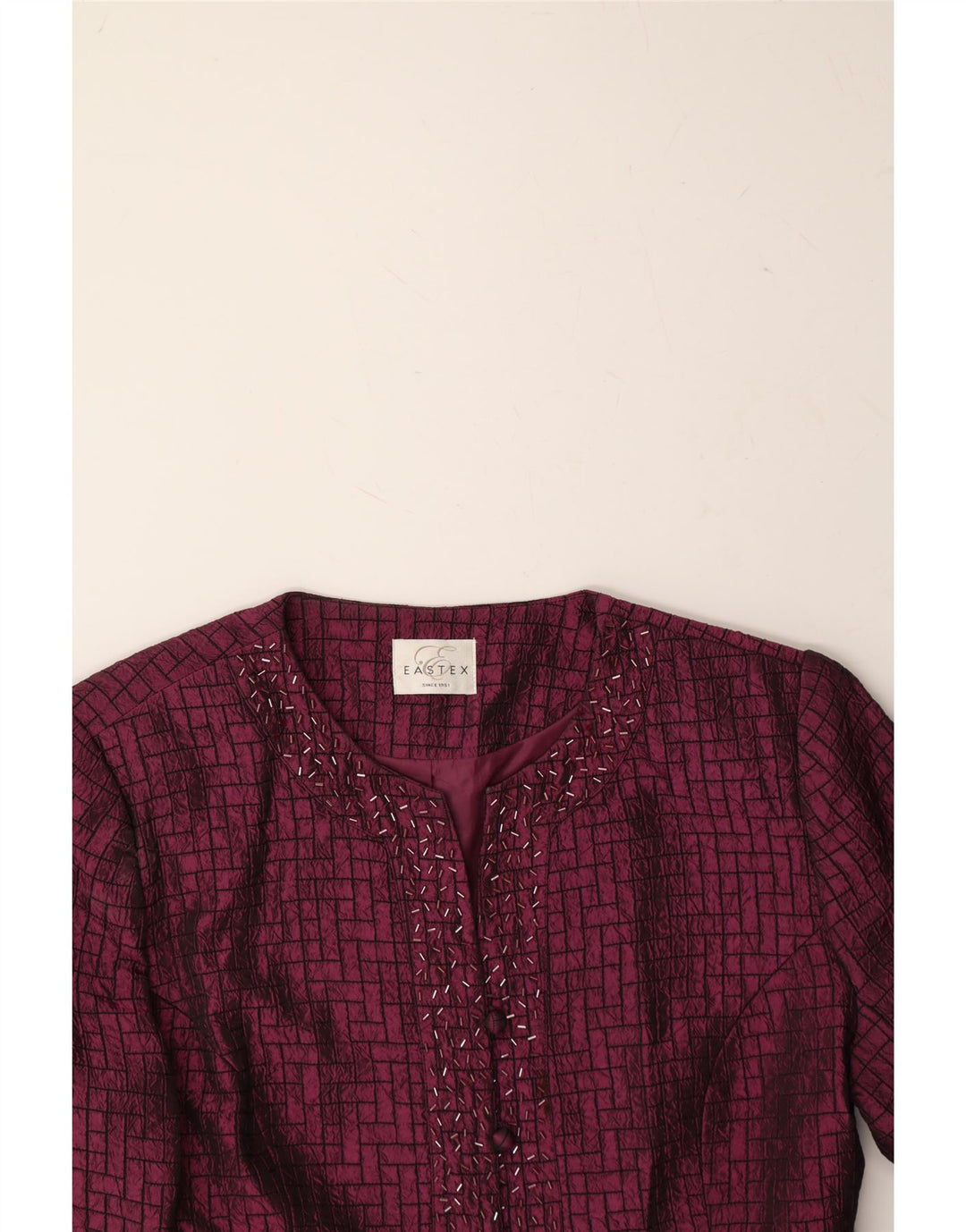 EASTEX Womens 5 Button Blazer Jacket IT 42 Medium Purple Check Polyester Vintage Eastex and Second-Hand Eastex from Messina Hembry 