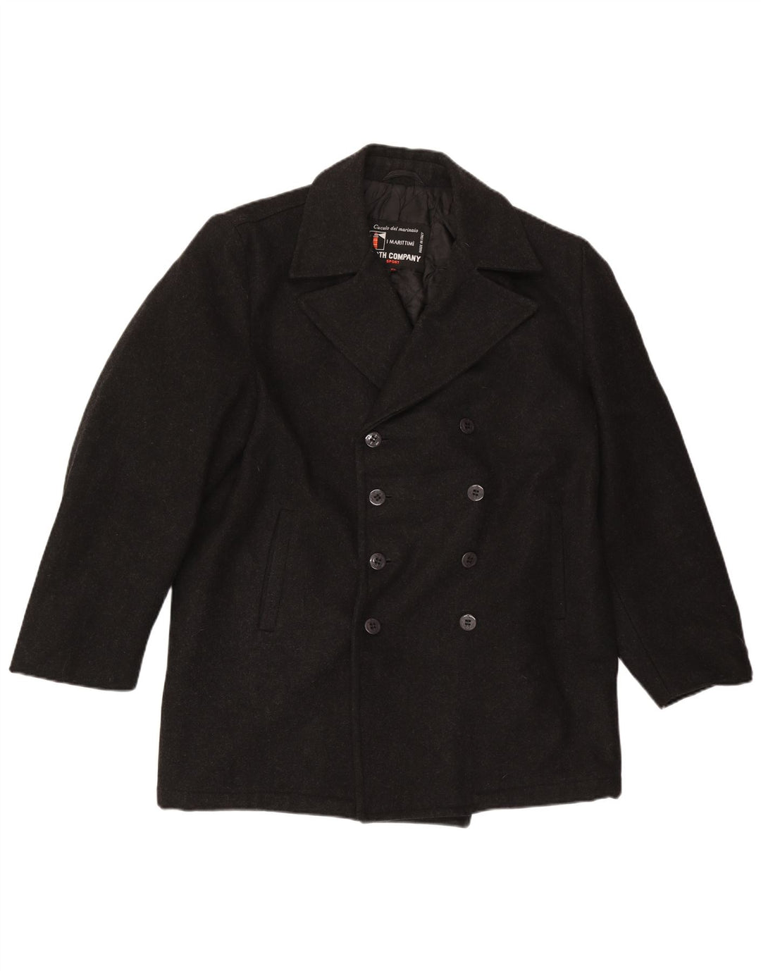 Vintage muški graškasti kaput UK 42 XL crna vuna