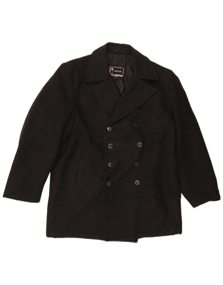 Vintage muški graškasti kaput UK 42 XL crna vuna