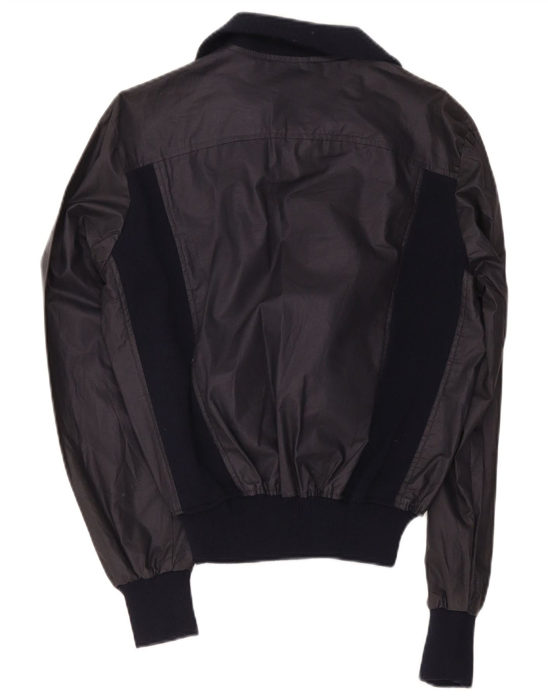 Vintage ženska bomber jakna IT 48 XL tamnoplavi poliester u boji