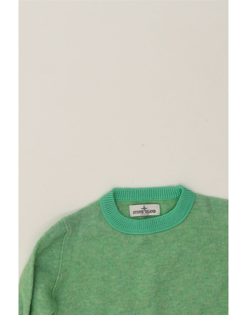 STONE ISLAND Girls Crew Neck Jumper Sweater 6-7 Years Green Vintage Stone Island and Second-Hand Stone Island from Messina Hembry 