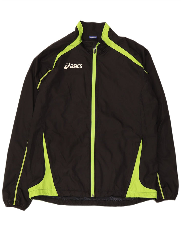 Asics muška gornja jakna od trenirke, veliki crni poliester u boji