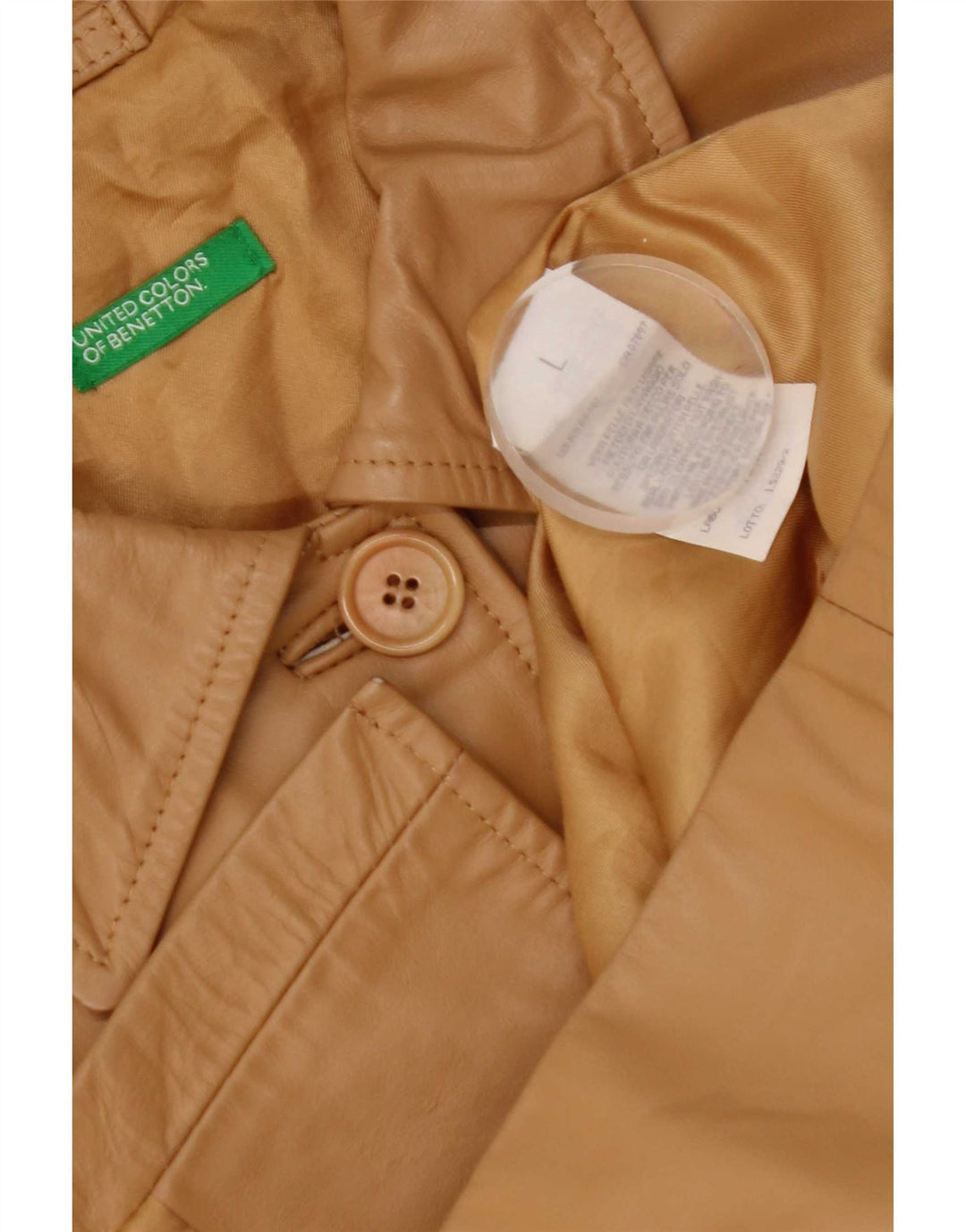 Benetton ženska kožna jakna UK 16 Large Beige Leather