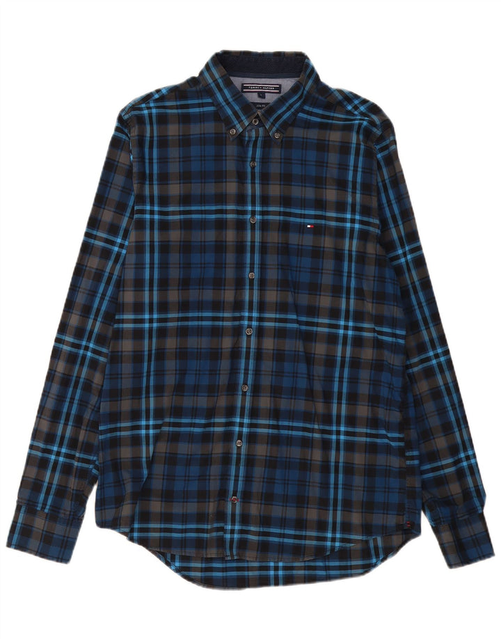 TOMMY HILFIGER Muška pripijena košulja, veliki tamnoplavi karirani pamuk