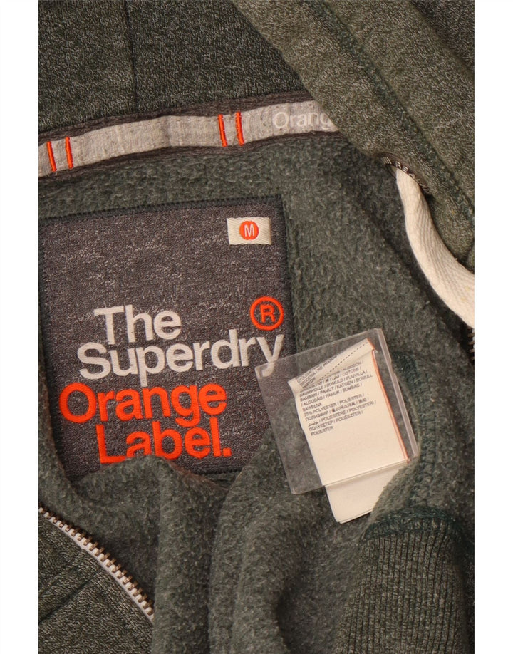 SUPERDRY muški pulover s kapuljačom na patentni zatvarač, srednji kaki pamuk