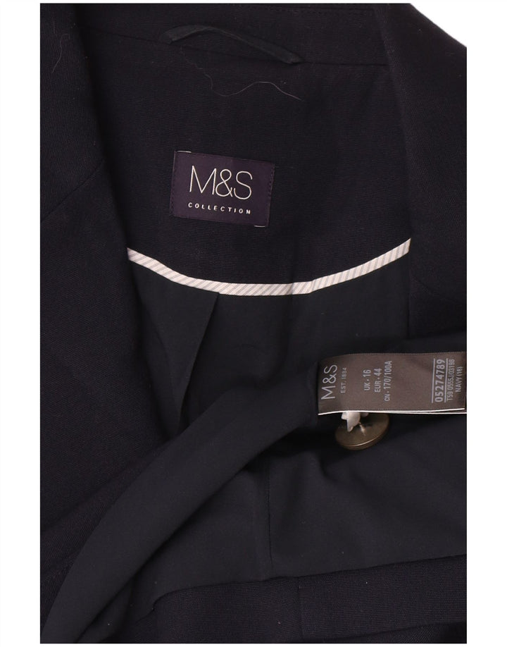 Marks & Spencer ženski sako s dvostrukim kopčanjem UK 16 Veliki tamnoplavi