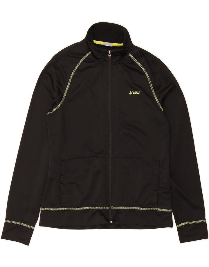 ASICS Womens Tracksuit Top Jacket UK 14 Large Black Vintage Asics and Second-Hand Asics from Messina Hembry 