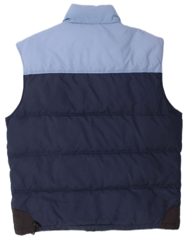 Asics Mens Padded Gilet UK 40 Large Navy Blue Colourblock