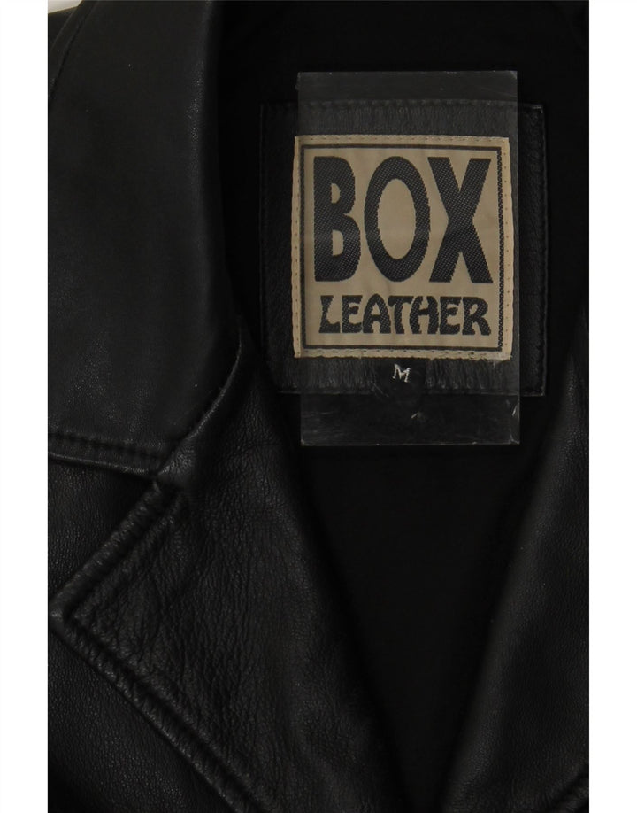 Vintage ženski kožni kaput UK 14 Srednja crna koža