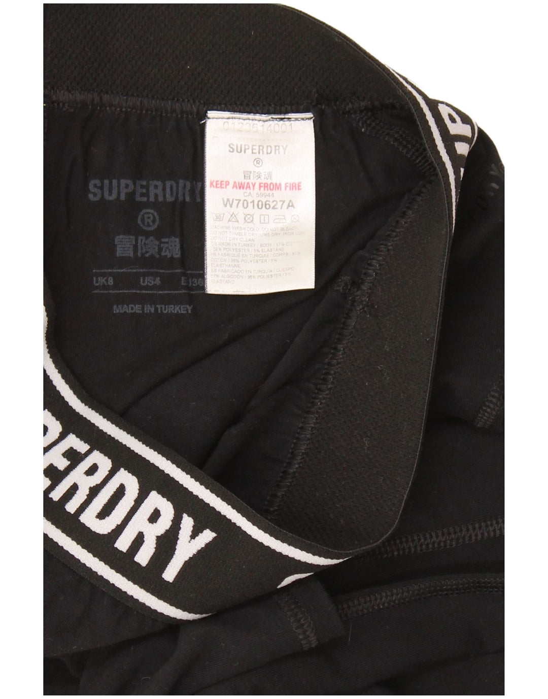 SUPERDRY Ženske grafičke tajice UK 8 Male crne pamučne