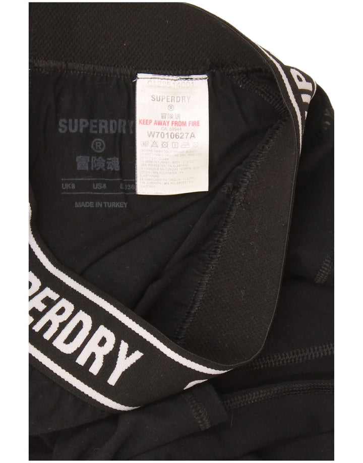 SUPERDRY Ženske grafičke tajice UK 8 Male crne pamučne