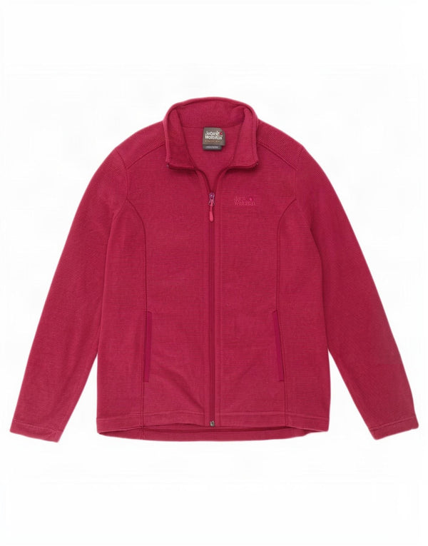 Jack Wolfskin Womens Tracksuit Top Jacket UK 8/10 Small Burgundy Pinstripe