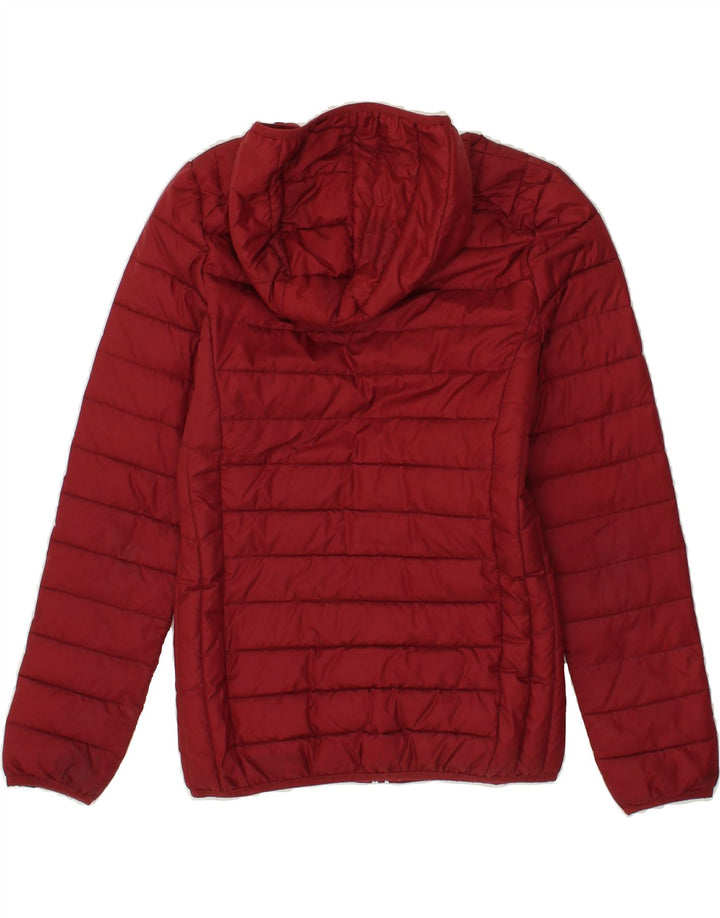 ELLESSE Womens Hooded Padded Jacket UK 10 Small Burgundy Polyester Vintage Ellesse and Second-Hand Ellesse from Messina Hembry 