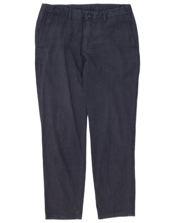 Massimo Dutti Muške uske chino hlače EU 42 Large W32 L28 mornarsko plave karirane