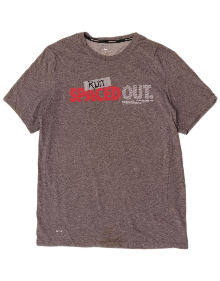 Nike Dri Fit Graphic T-Shirt Top srednje sivi pamuk