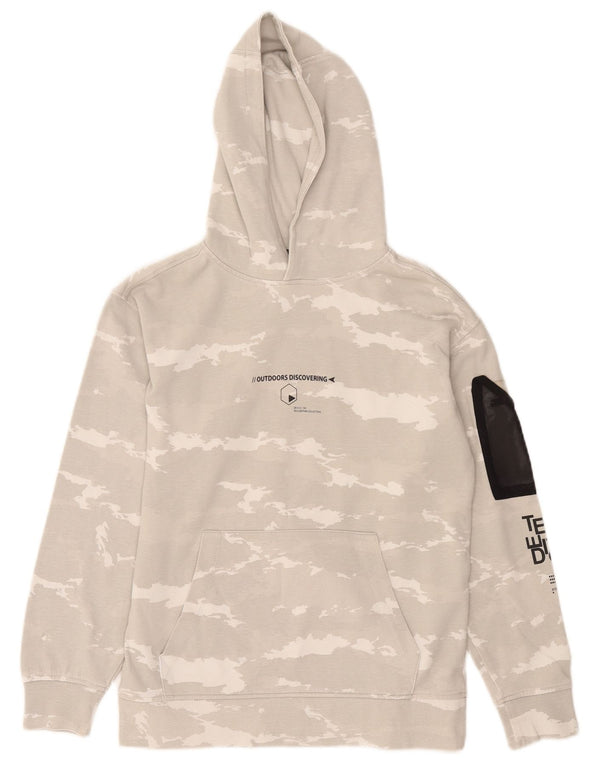 Zara Boys Graphic Hoodie Džemper 11-12 godina Sivi Kamuflažni Pamuk