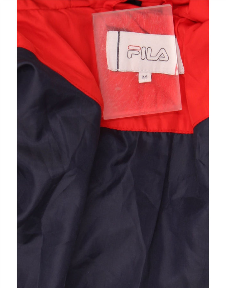FILA muška grafička podstavljena jakna s kapuljačom UK 38 srednje crvene boje