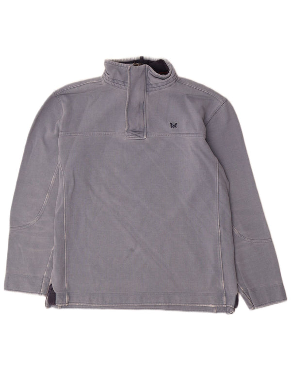 Crew Clothing Muška majica s izrezom s patentnim zatvaračem Mali plavi pamuk