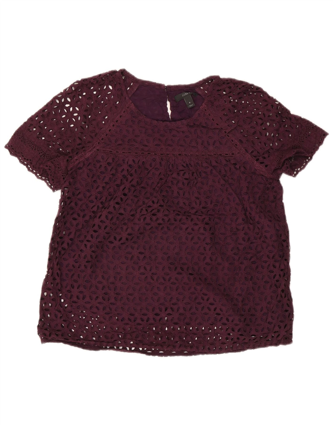 J. CREW Ženska bluza Top US 8 srednje ljubičasta cvjetna pamuk
