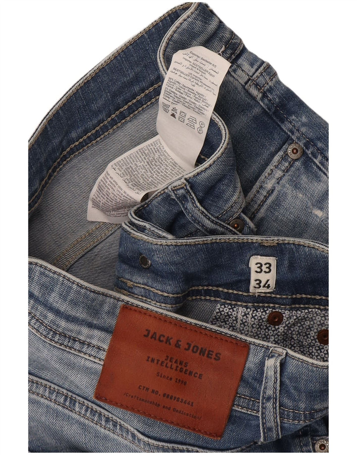 Muške uske traperice Jack & Jones W33 L34 Plavi pamuk