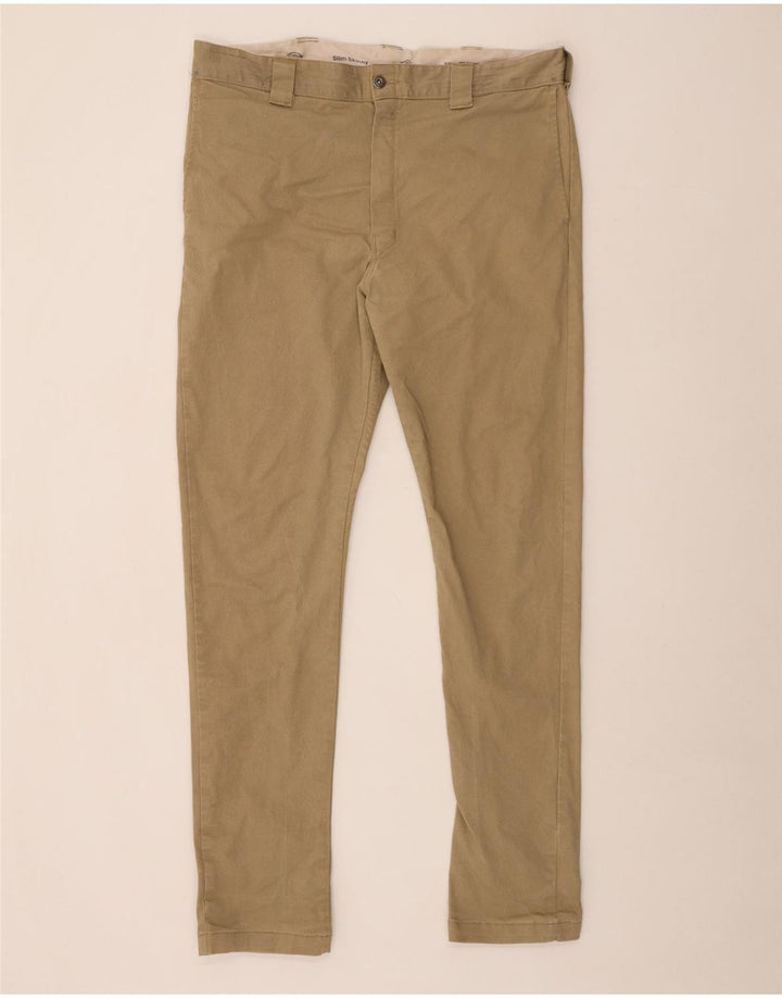 DICKIES Muške uske chino hlače W38 L34 Bež pamuk