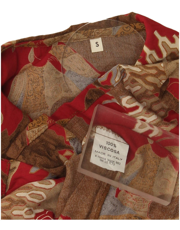 Vintage ženska prevelika košulja bluza UK 10 malih crvenih blokova u boji