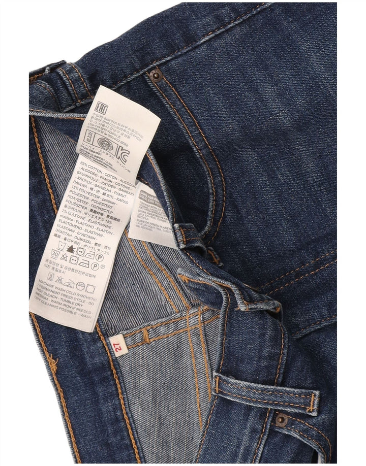Levi's ženske traper kratke hlače W27 male plave boje pamuka
