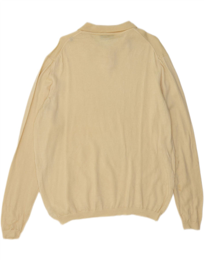 VERSACE Mens Polo Neck Jumper Sweater 2XL Beige Merino Wool Vintage Versace and Second-Hand Versace from Messina Hembry 