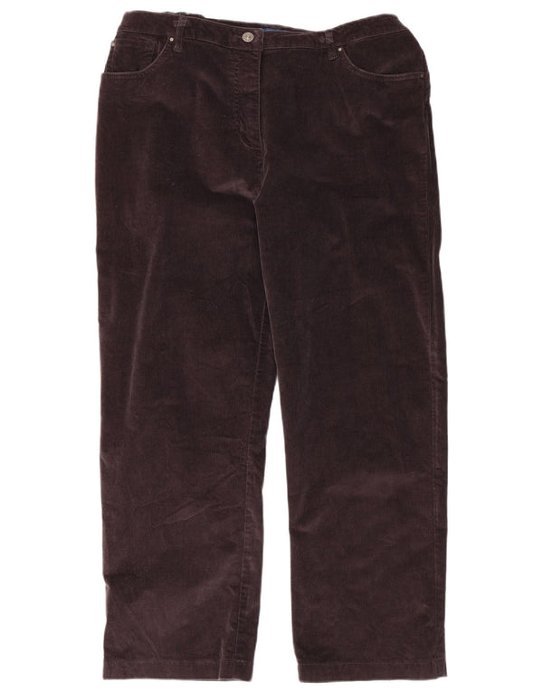 Cotton Traders Ženske ravne samtaste hlače UK 16 Large W36 L27 Smeđe