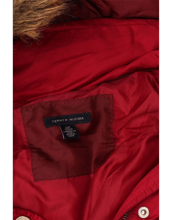 Tommy Hilfiger ženska podstavljena jakna s kapuljačom UK 10 Mala ružičasta poliester